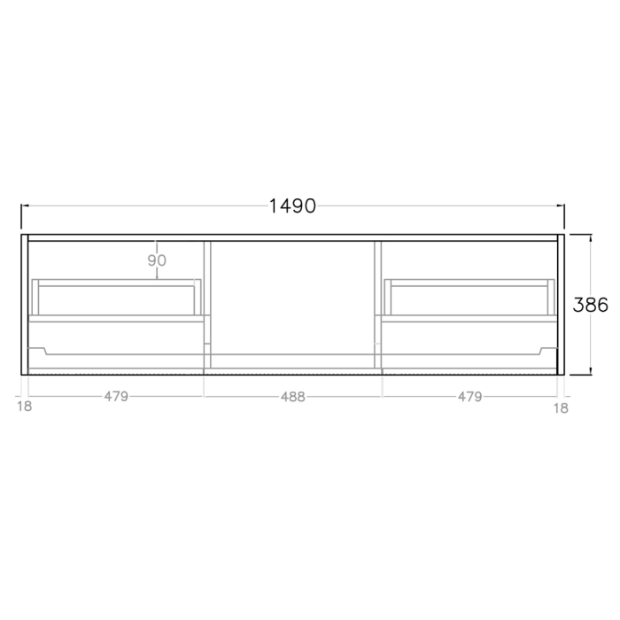 Bellevue Mini Wall-Mounted Vanity 1190*386*380mm/1490*386*380mm
