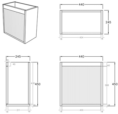 Bellevue Mini Wall-Mounted Vanity 440*245*450mm