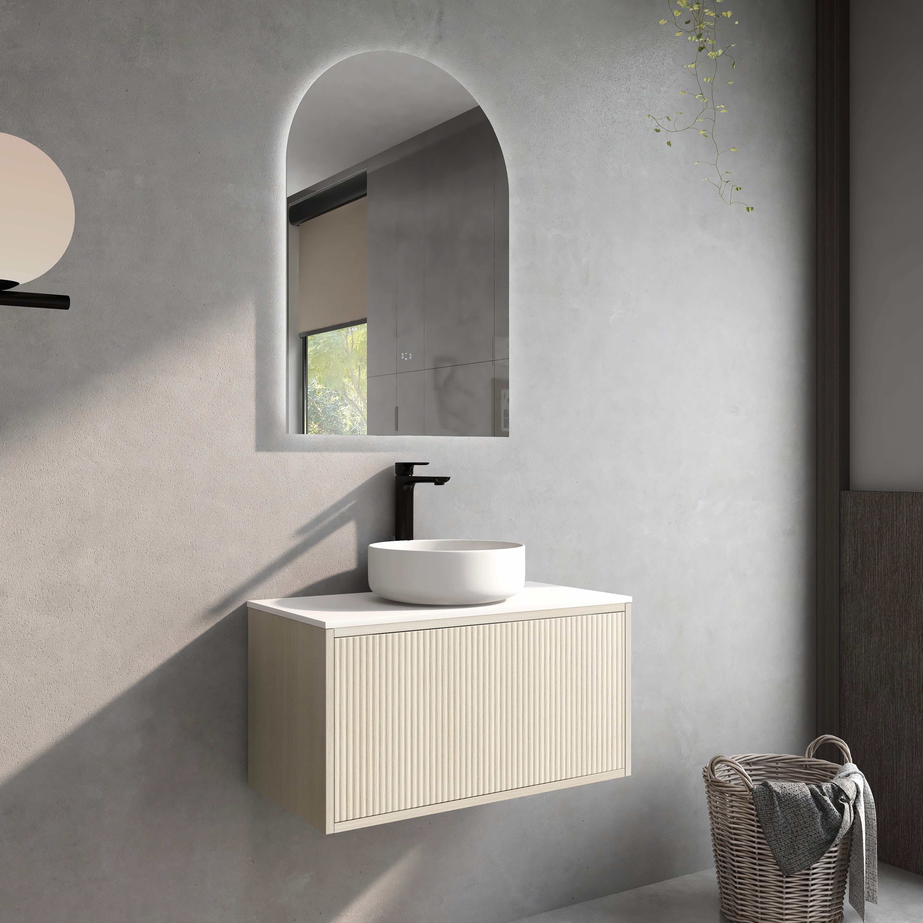 Bellevue Slim Wall-Mounted  Vanity 740*386*380mm Coastal Oak