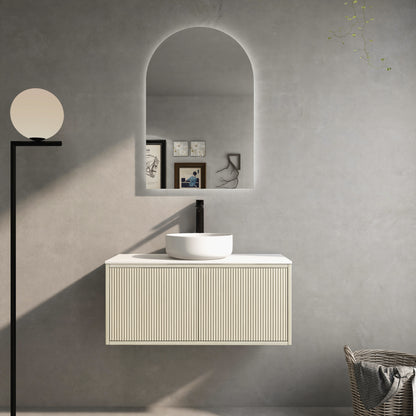Bellevue Slim Wall-Mounted  Vanity 890*386*380mm Coastal Oak