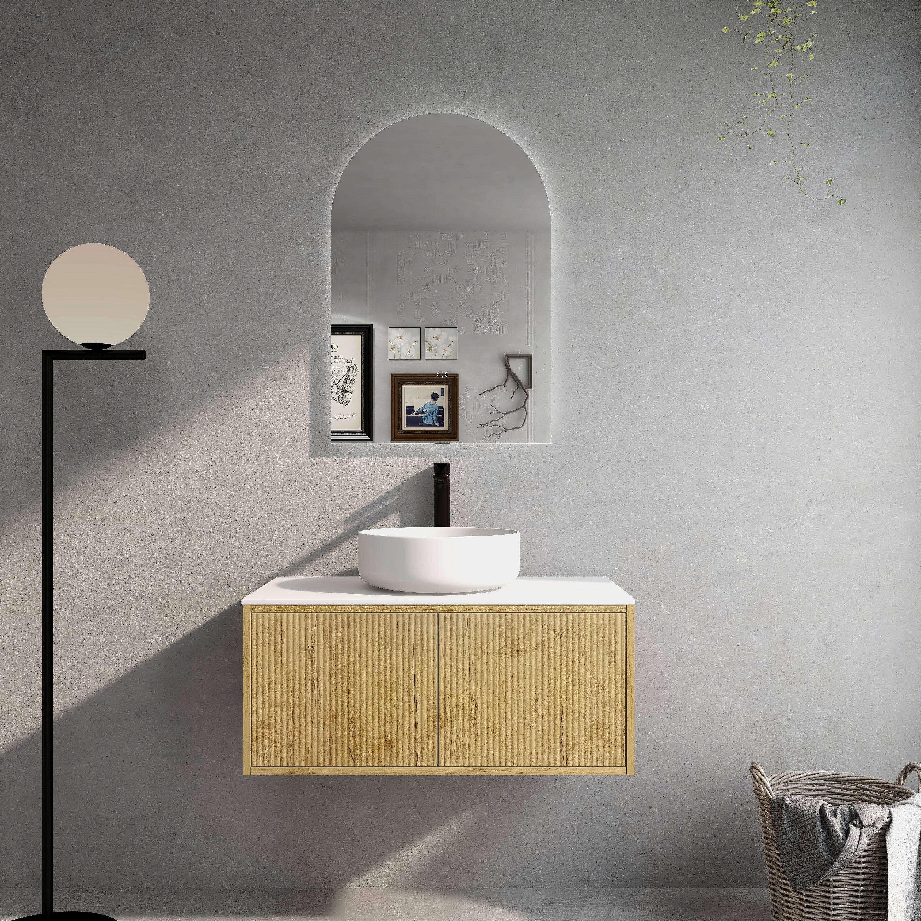 Bellevue Standard Wall-Mounted  Vanity 890*496*380mm Prime Oak