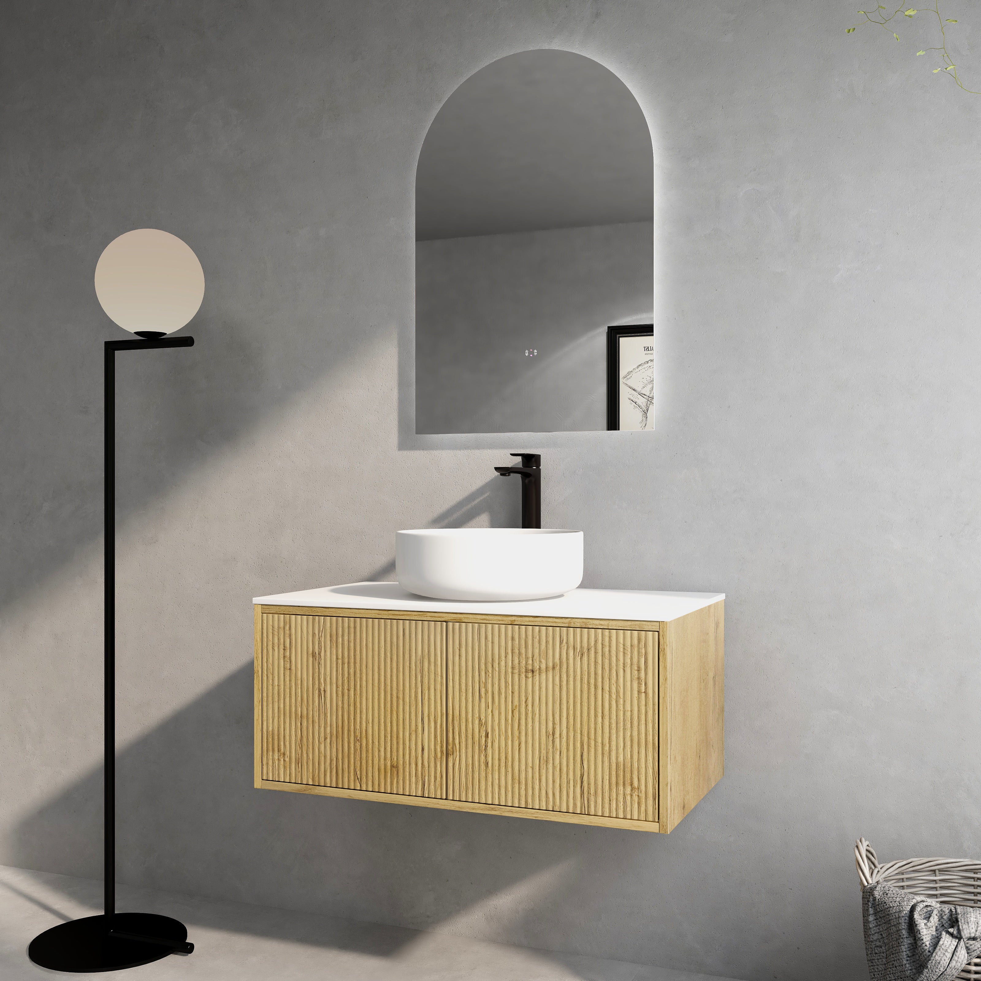 Bellevue Standard Wall-Mounted  Vanity 890*496*380mm Prime Oak