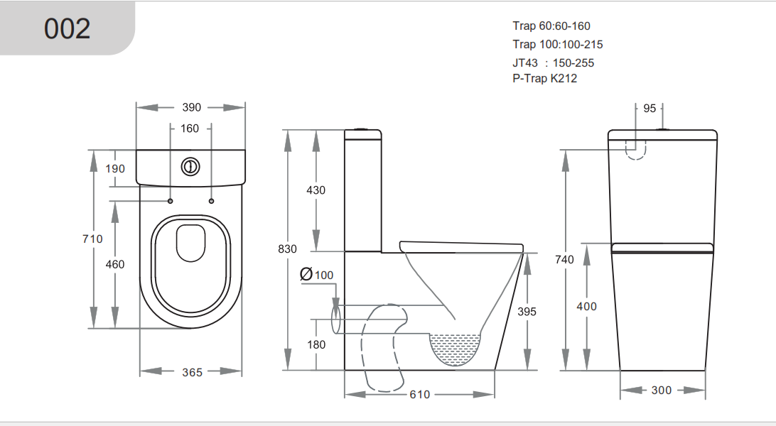 Avery BTW Toilet Suite 665*380*840mm