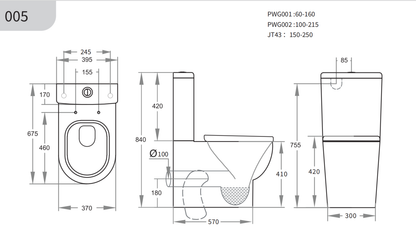 Pola BTW Toilet Suite 675*395*840mm - Gloss White