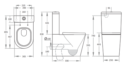 Kasey BTW Toilet Suite 695*390*830mm