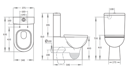 Rio BTW Toilet Suite 635*375*810mm