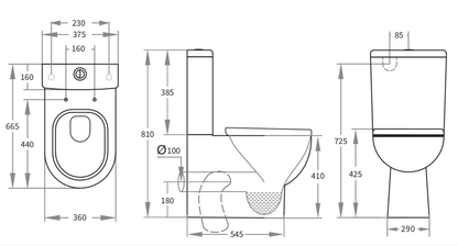 Mercury BTW Toilet Suite 665*375*810mm