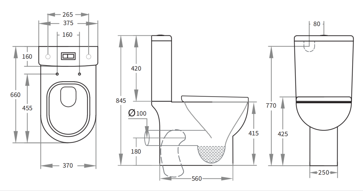 Theo BTW Toilet Suite 660*375*845mm
