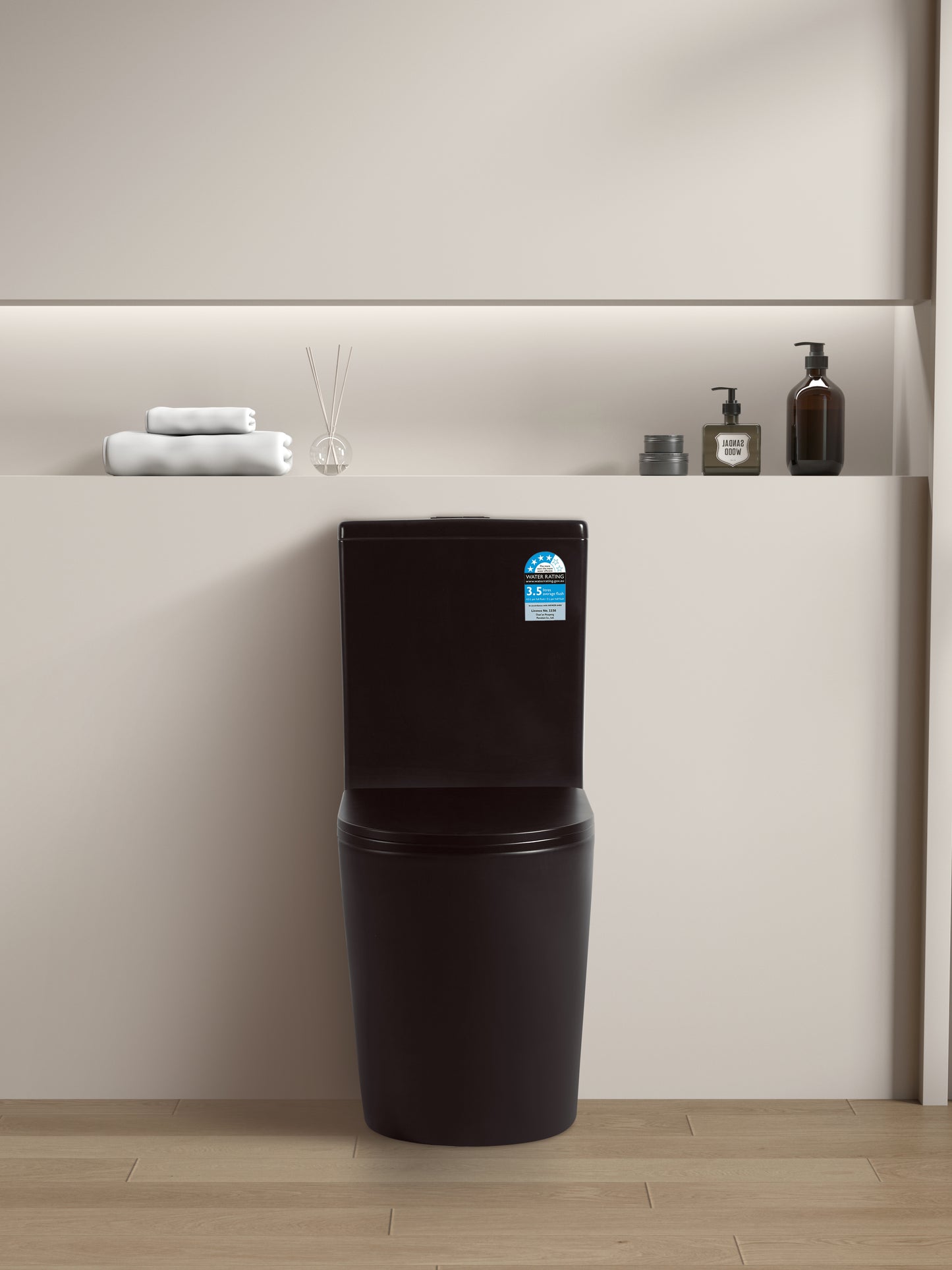 655*385*870mm Avis Rimless Toilet Suite LUX022R/-MB/-MW Trap Included