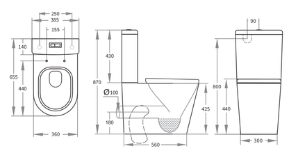 Roland Rimless Toilet Suite 655*385*870mm