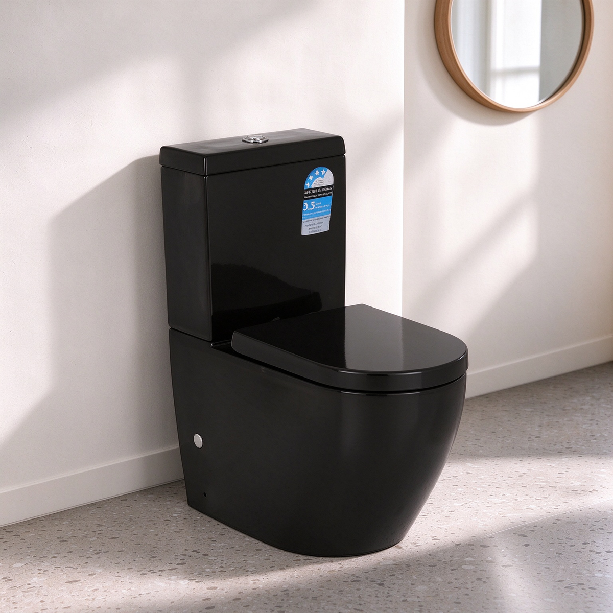 Veda BTW Toilet Suite 630*380*835mm Trap Included - Gloss Black