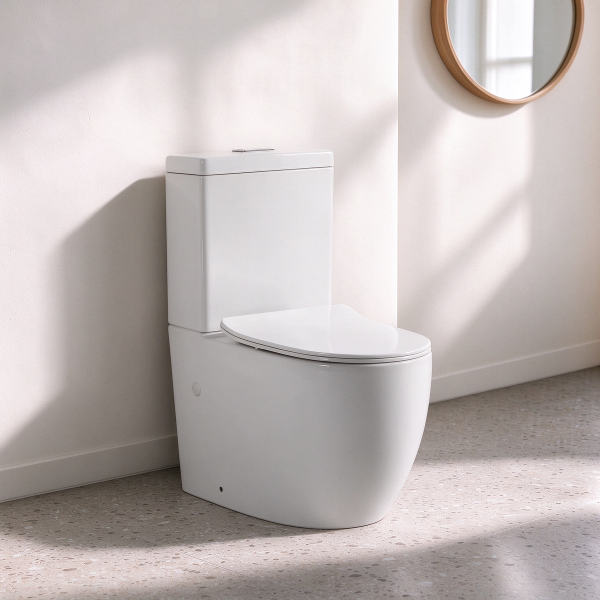 Veda Back To Wall Rimless Toilet Suite 630*380*835mm - Gloss White