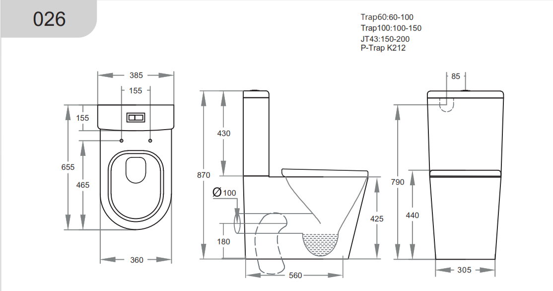 Veda Back To Wall Rimless Toilet Suite 630*380*835mm - Gloss White
