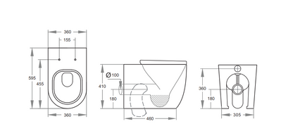 Vex Tornado Wall Faced Floor Pan 595*360*410mm