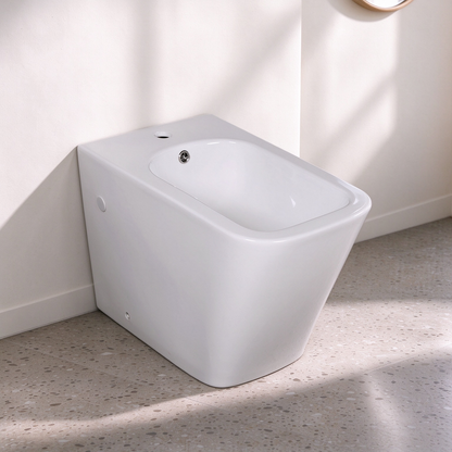 Qubist Back-To-Wall Floor Gloss White Bidet 595*355*410mm