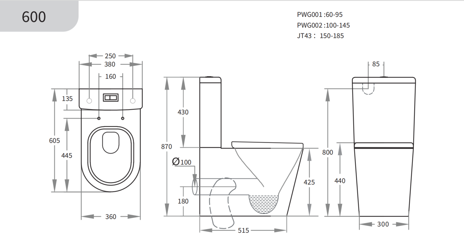 Avis Compact Rimless Toilet Suite 605*380*870mm