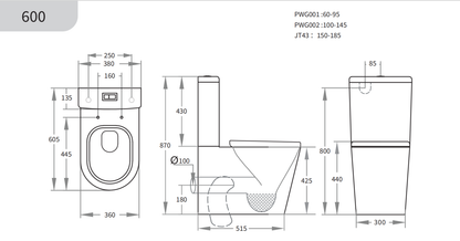 Avis Compact Rimless Toilet Suite 605*380*870mm