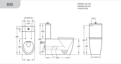 Asta disable Rimless Toilet Suite 805*375*890mm