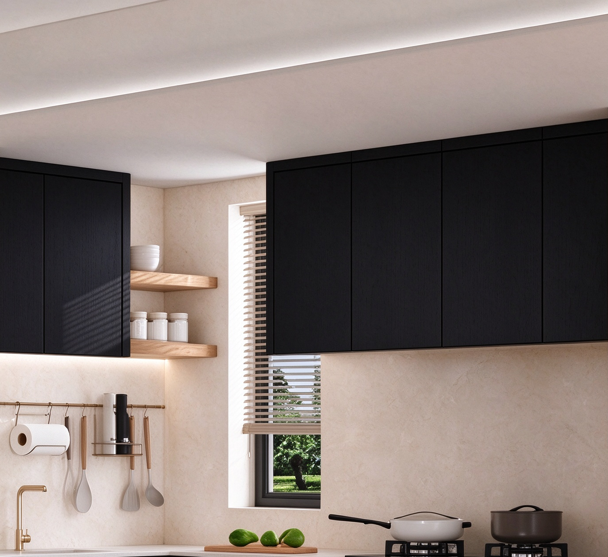 Kitchen Overhead Wall Cabinet Cupboard 700mm Hight Unit Combination Wood-Grain Color
