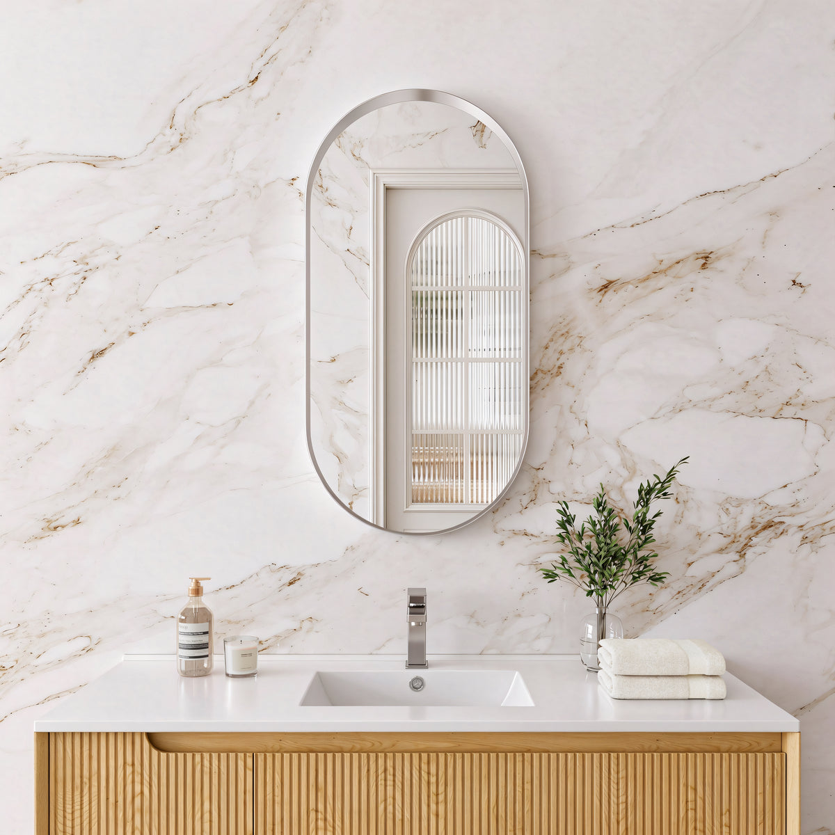 Olivia Oval Framed Mirror 450*900mm