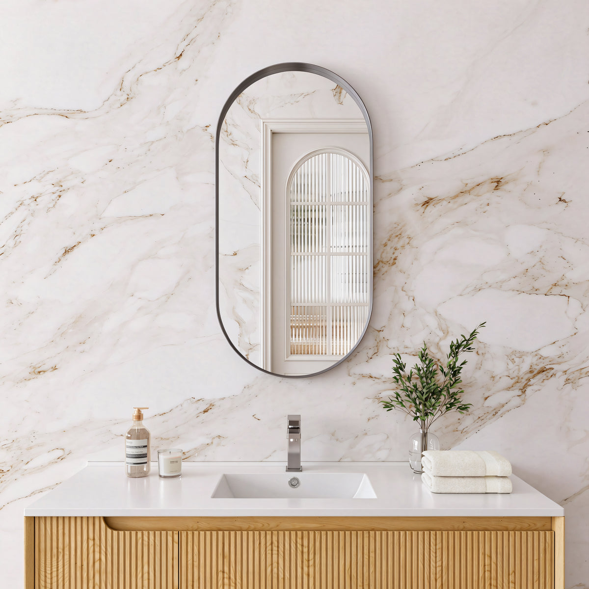 Olivia Oval Framed Mirror 450*900mm