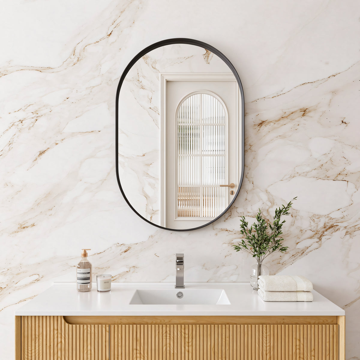 Olivia Oval Aluminum Framed Mirror 600*1000mm