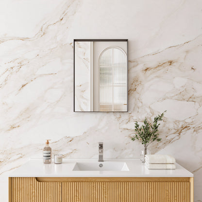 Rectangular Matte Black Framed Mirror 450-1200mm