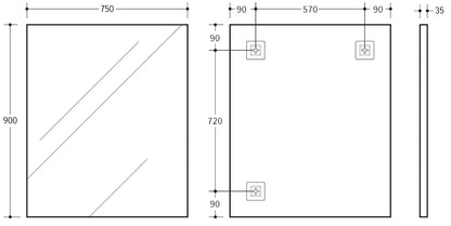 Vetra Aluminum Framed Mirror 5mm Copper Free with Safety Film 450-1200mm