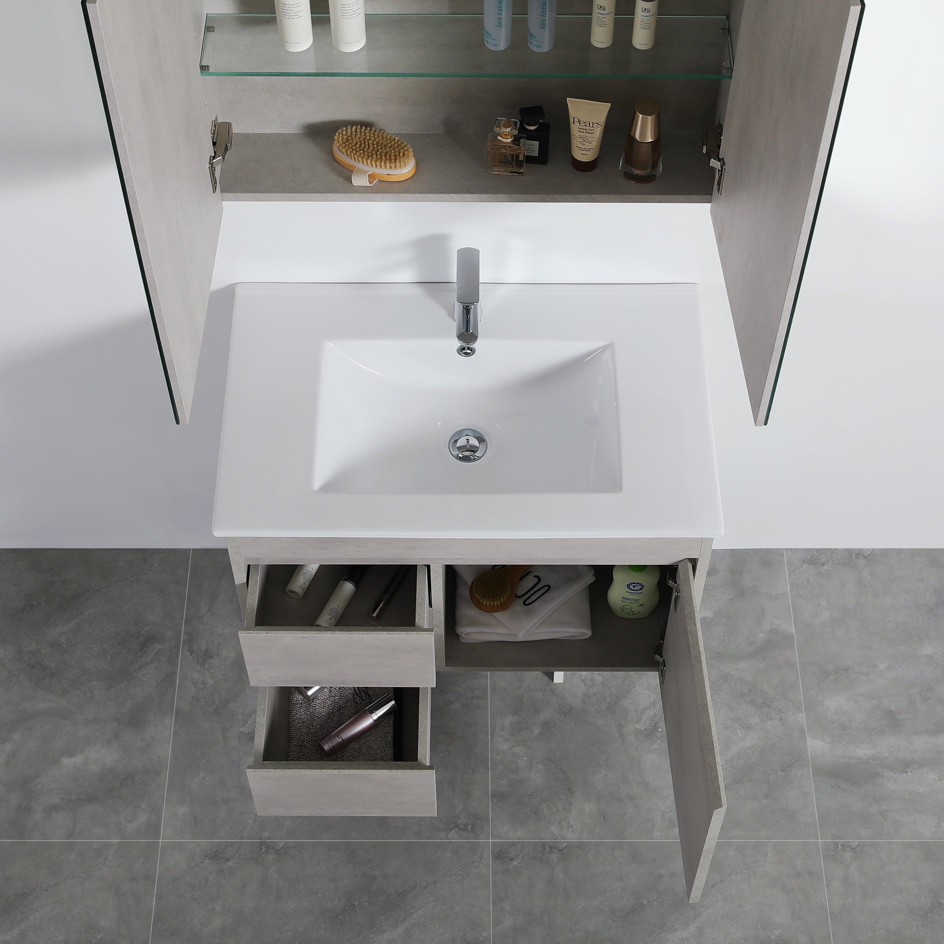 PVC Wall-Mounted Vanity Cabinet 600-1790mm