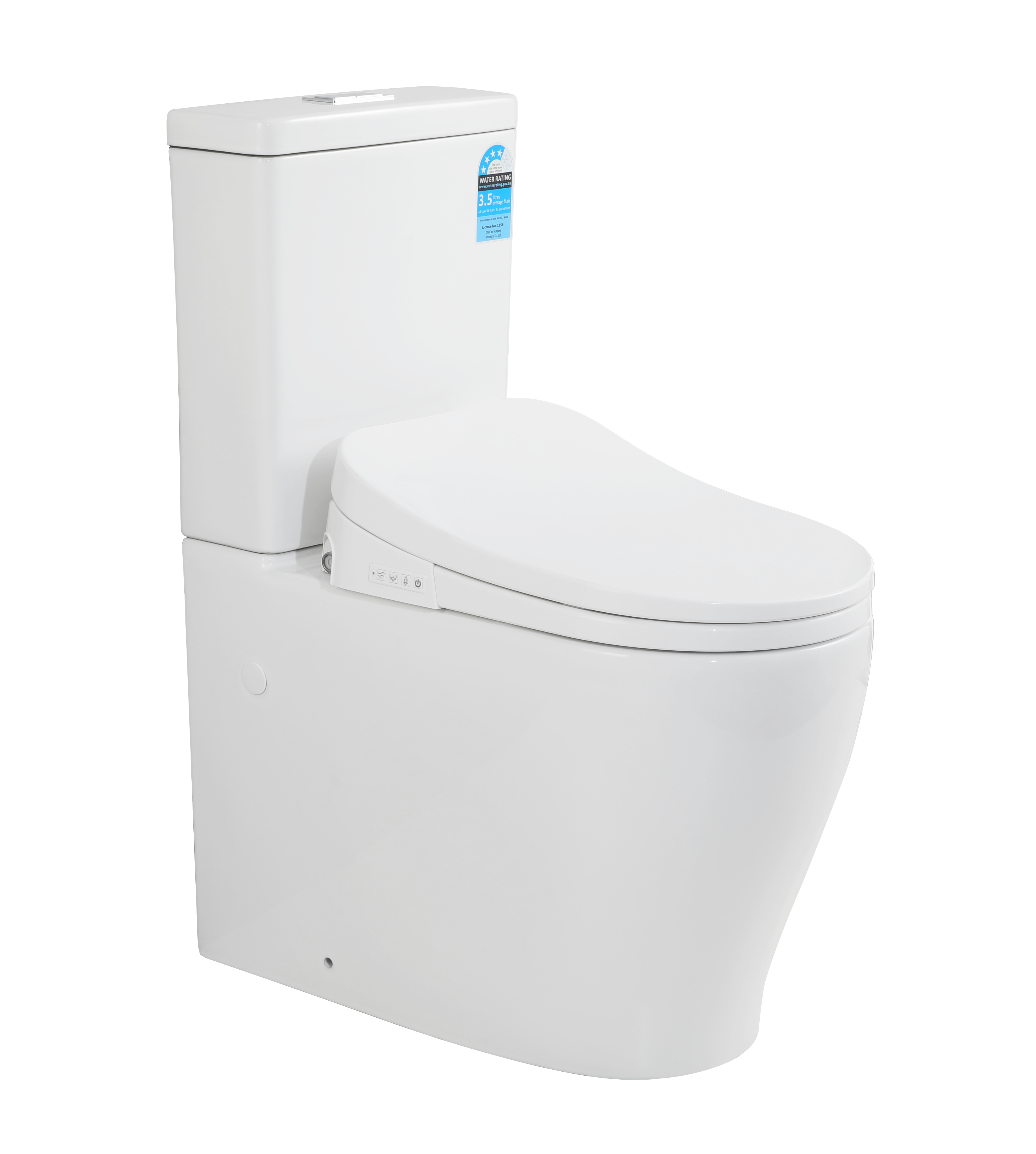Zeus Rimless Tornado Toilet Suite  with Smart Seat Back 660*385*870mm