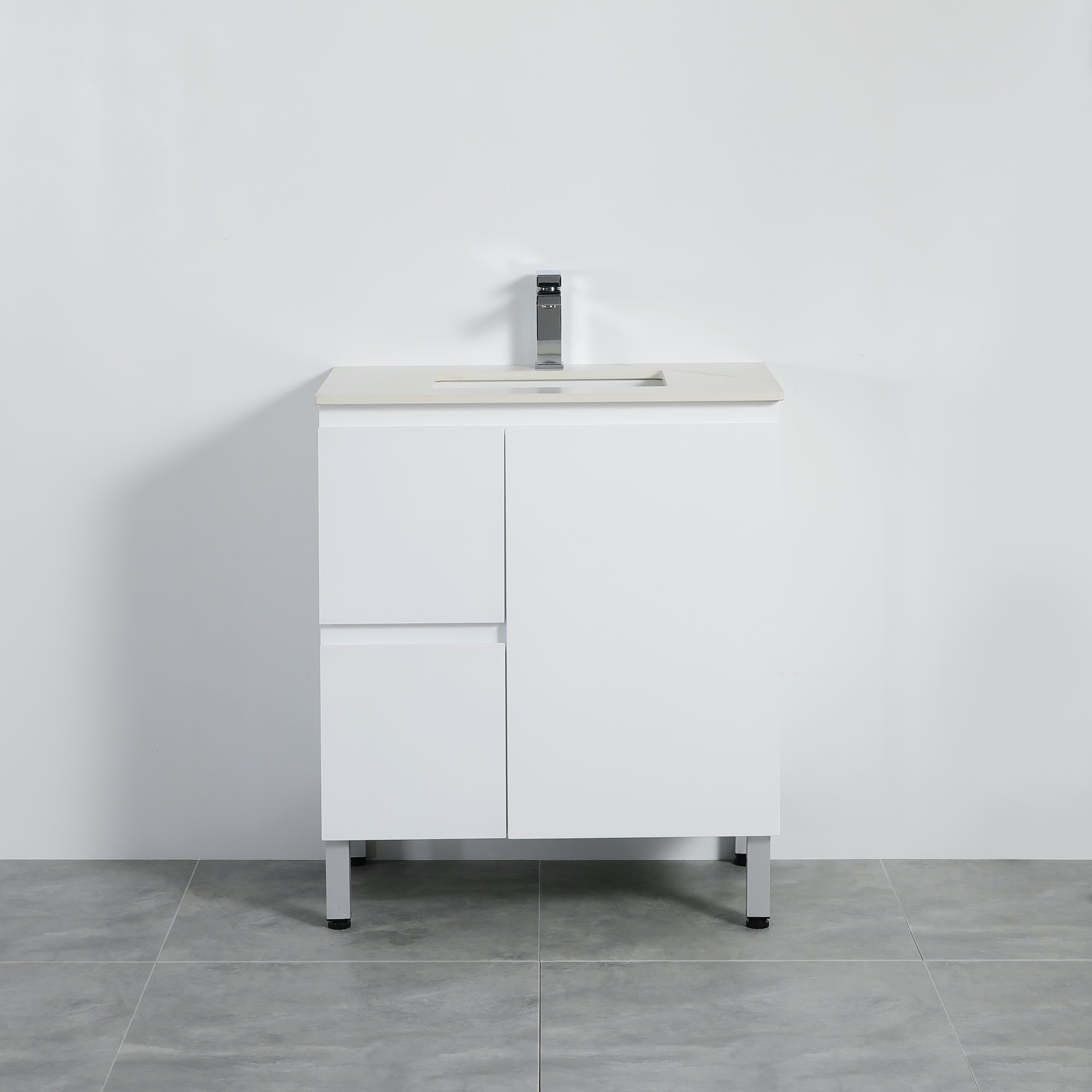 Bathroom Vanity White PVC Polyurethane Cabinet ONLY 750*460*880mm