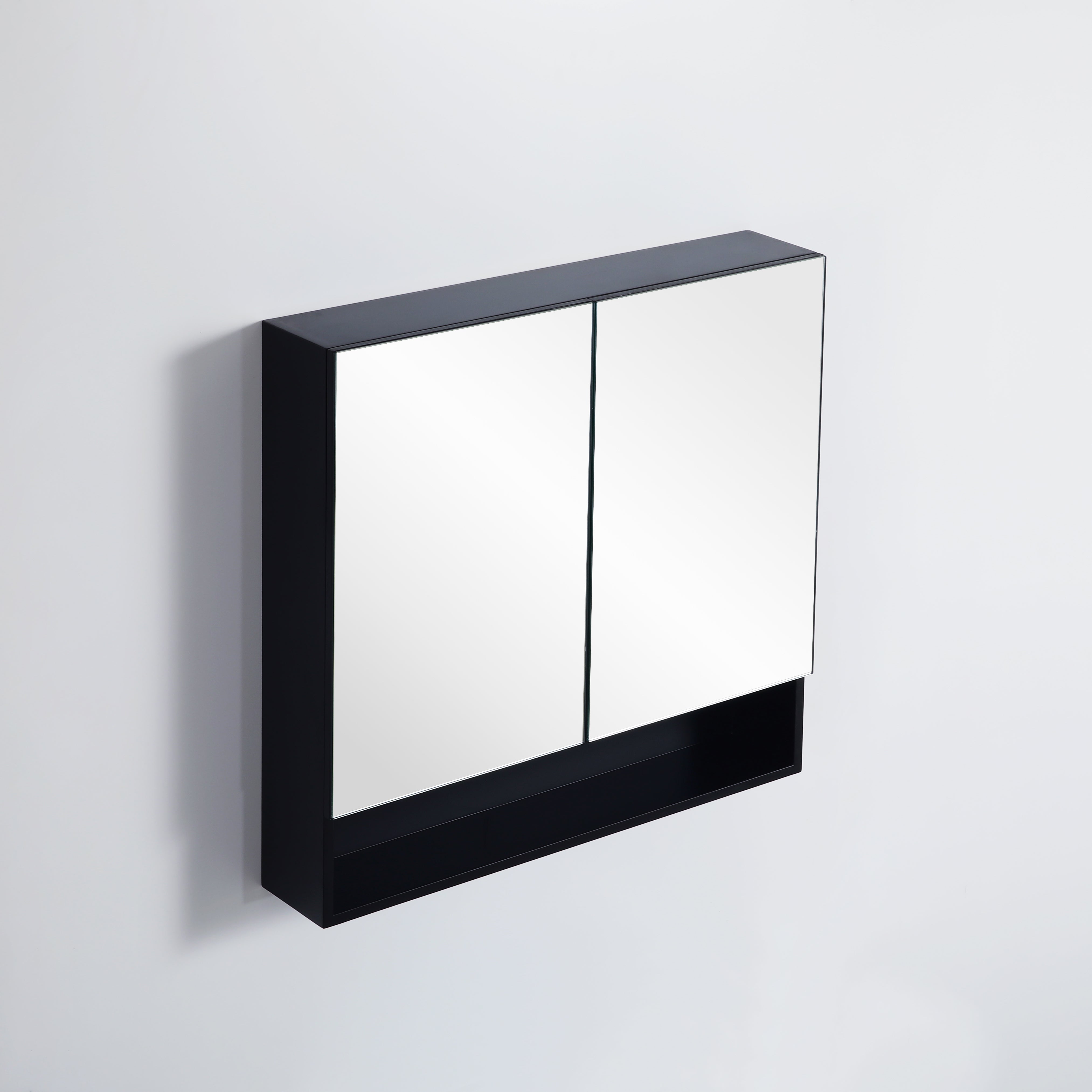 Shaving Cabinet  Matte Black Finish 600–1480mm