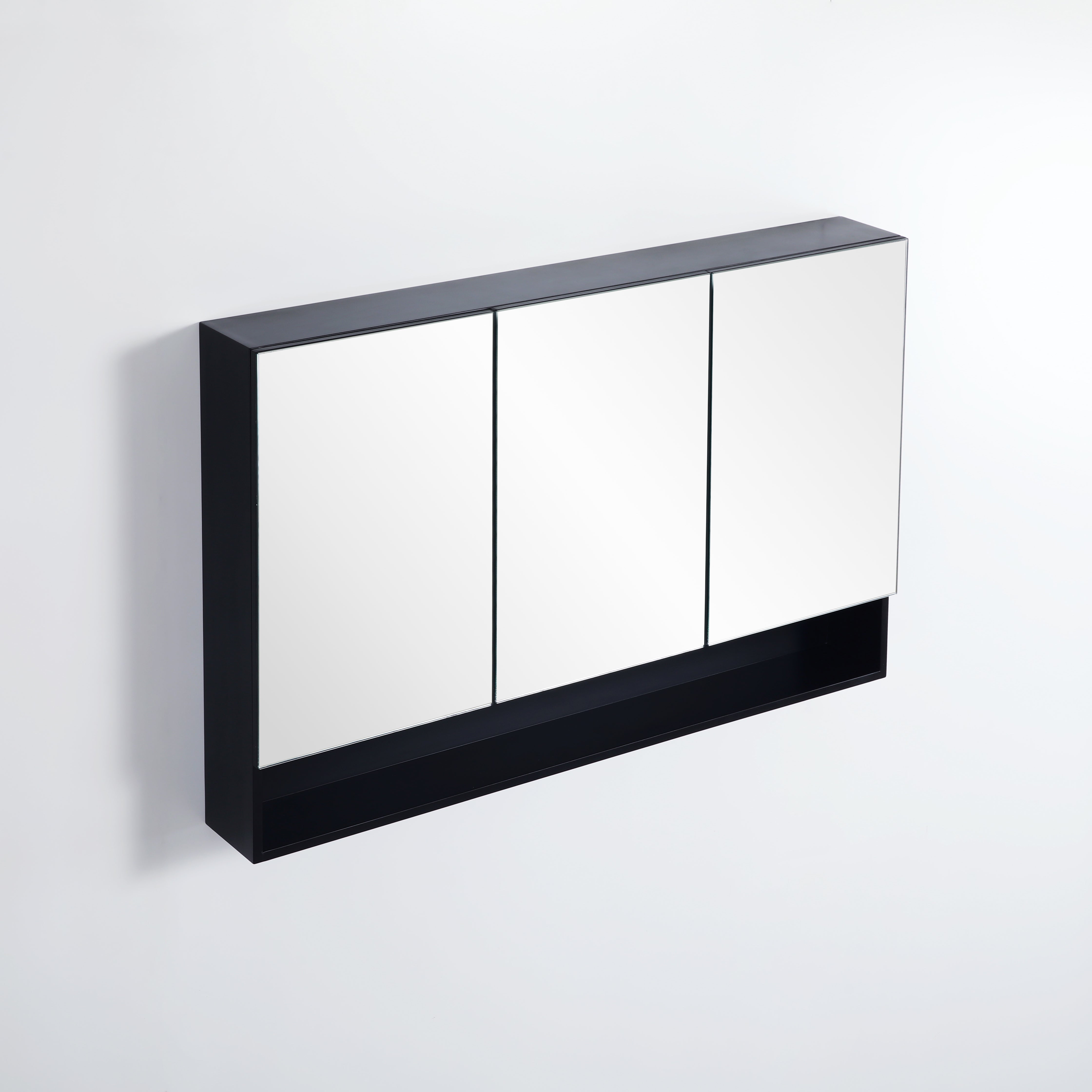 Shaving Cabinet  Matte Black Finish 600–1480mm