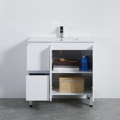 Bathroom  Vanity White PVC Polyurethane 900*460*880mm