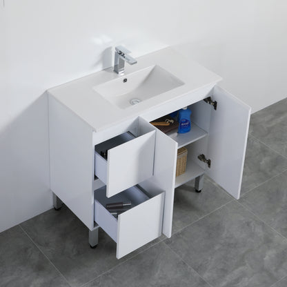 Bathroom  Vanity White PVC Polyurethane 900*460*880mm