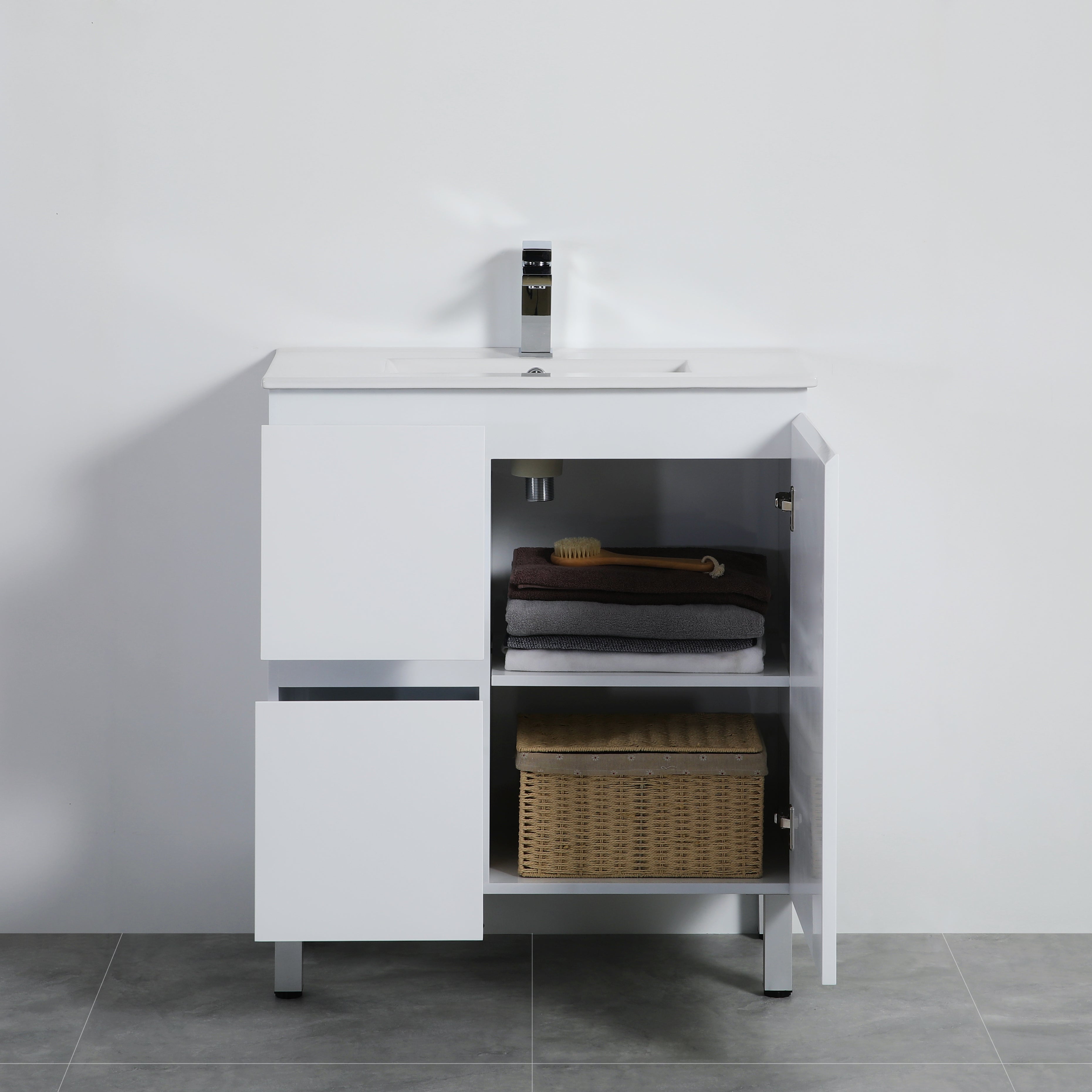 Bathroom Vanity White PVC Polyurethane 750*460*880mm