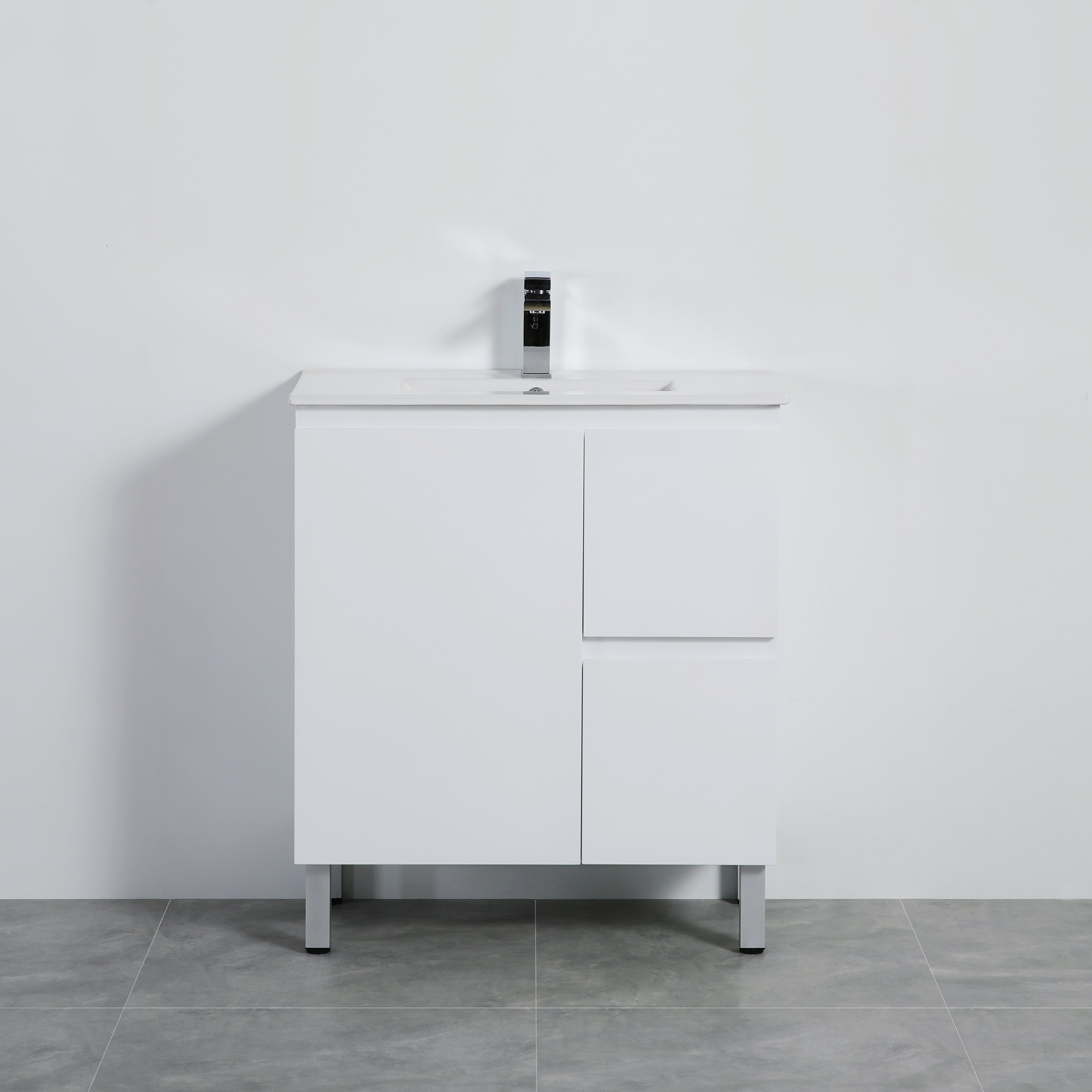 Bathroom Vanity White PVC Polyurethane Cabinet ONLY 750*460*880mm