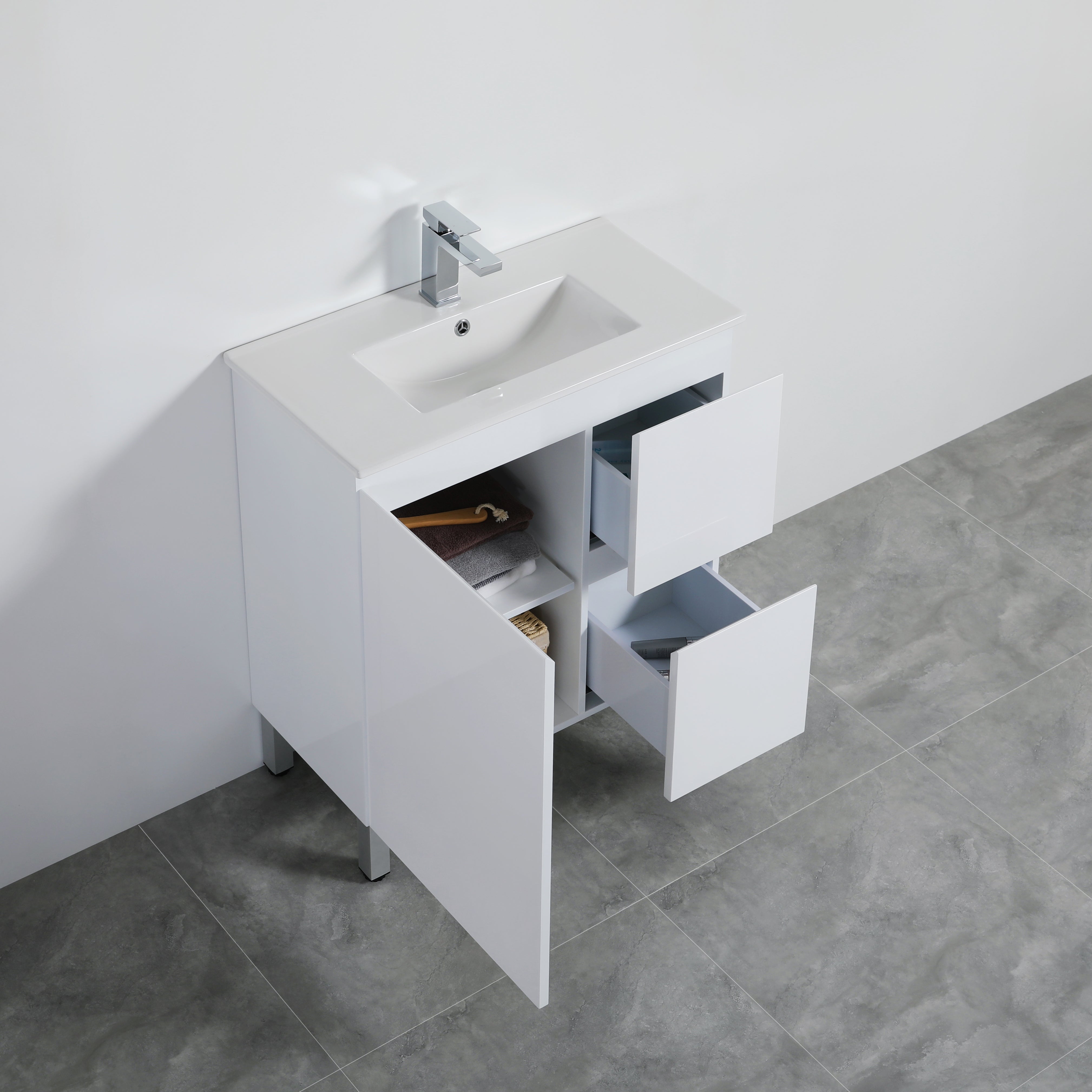 Bathroom Vanity White PVC Polyurethane 750*460*880mm