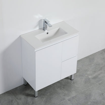 Bathroom Vanity White PVC Polyurethane 750*460*880mm