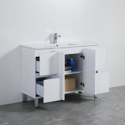 Bathroom Vanity White PVC Polyurethane Cabinet ONLY 1200/1500mm