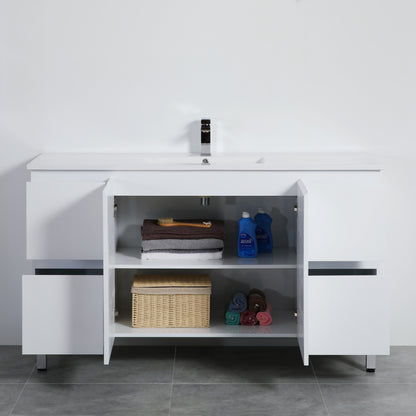 Bathroom Vanity White PVC Polyurethane Cabinet ONLY 1200/1500mm