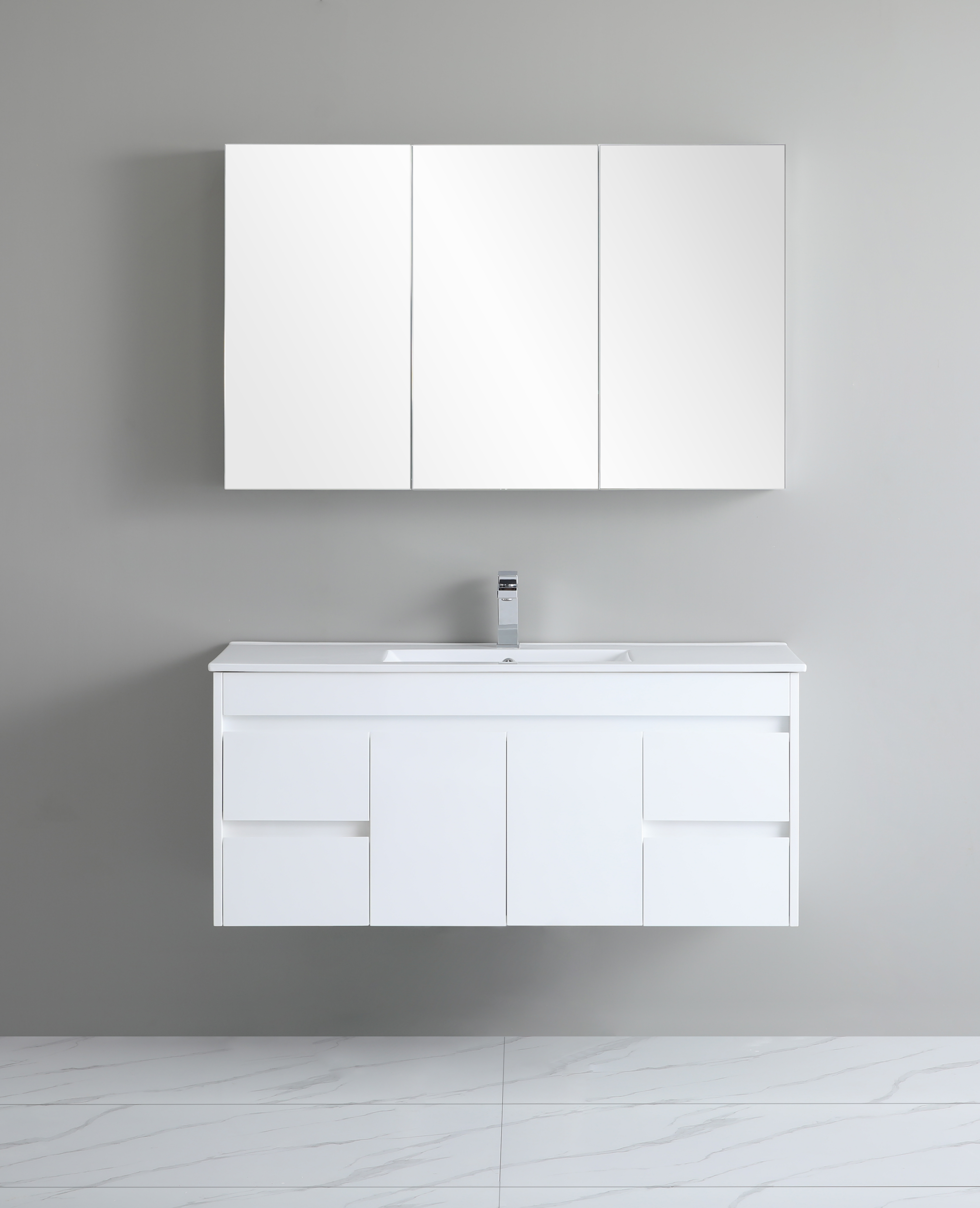 1200*460*550mm White Polyurethane PVC Standard Vanity Polar P124WH
