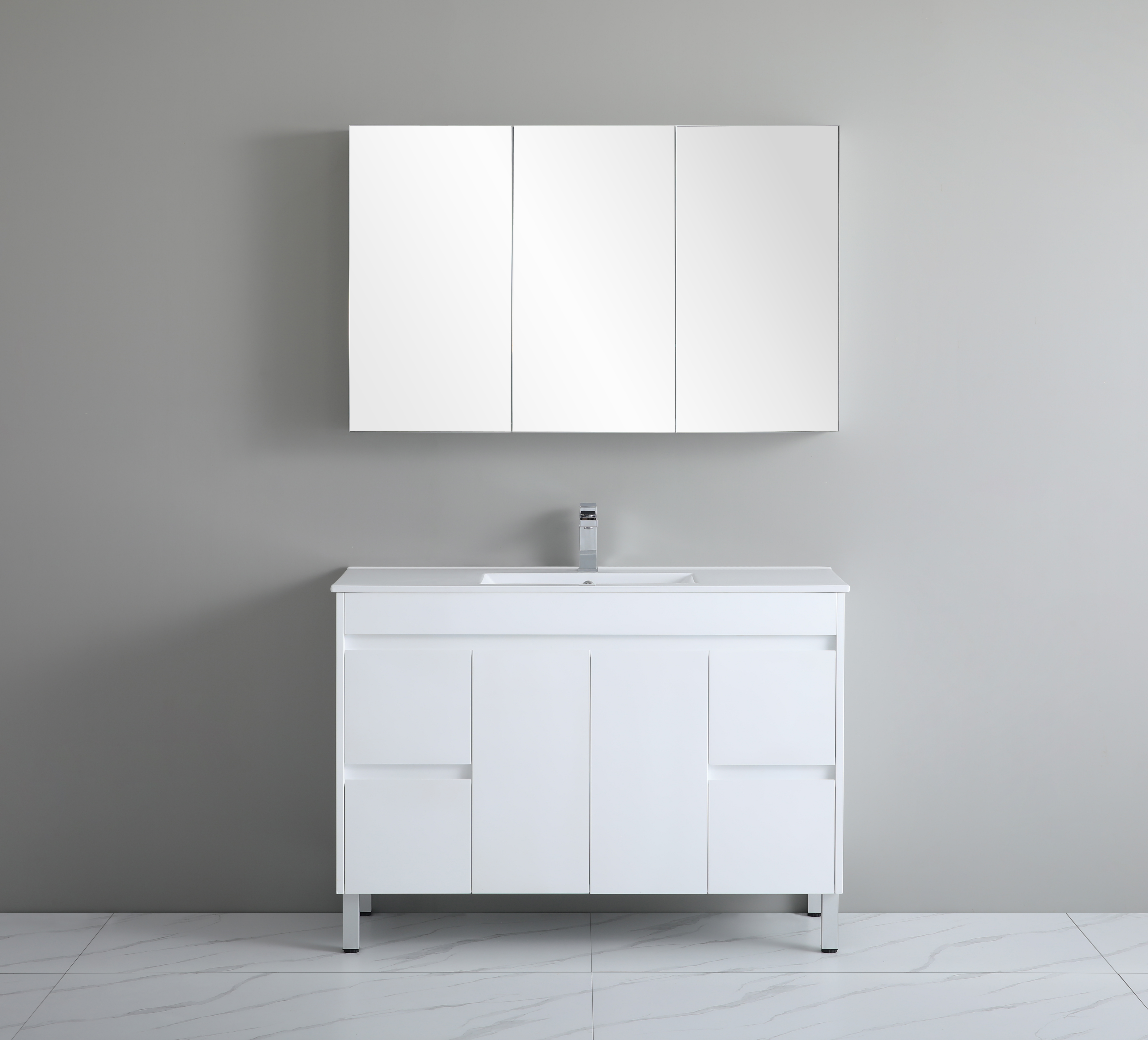 1200*460*880mm White Polyurethane PVC Standard Vanity Polar P124LG