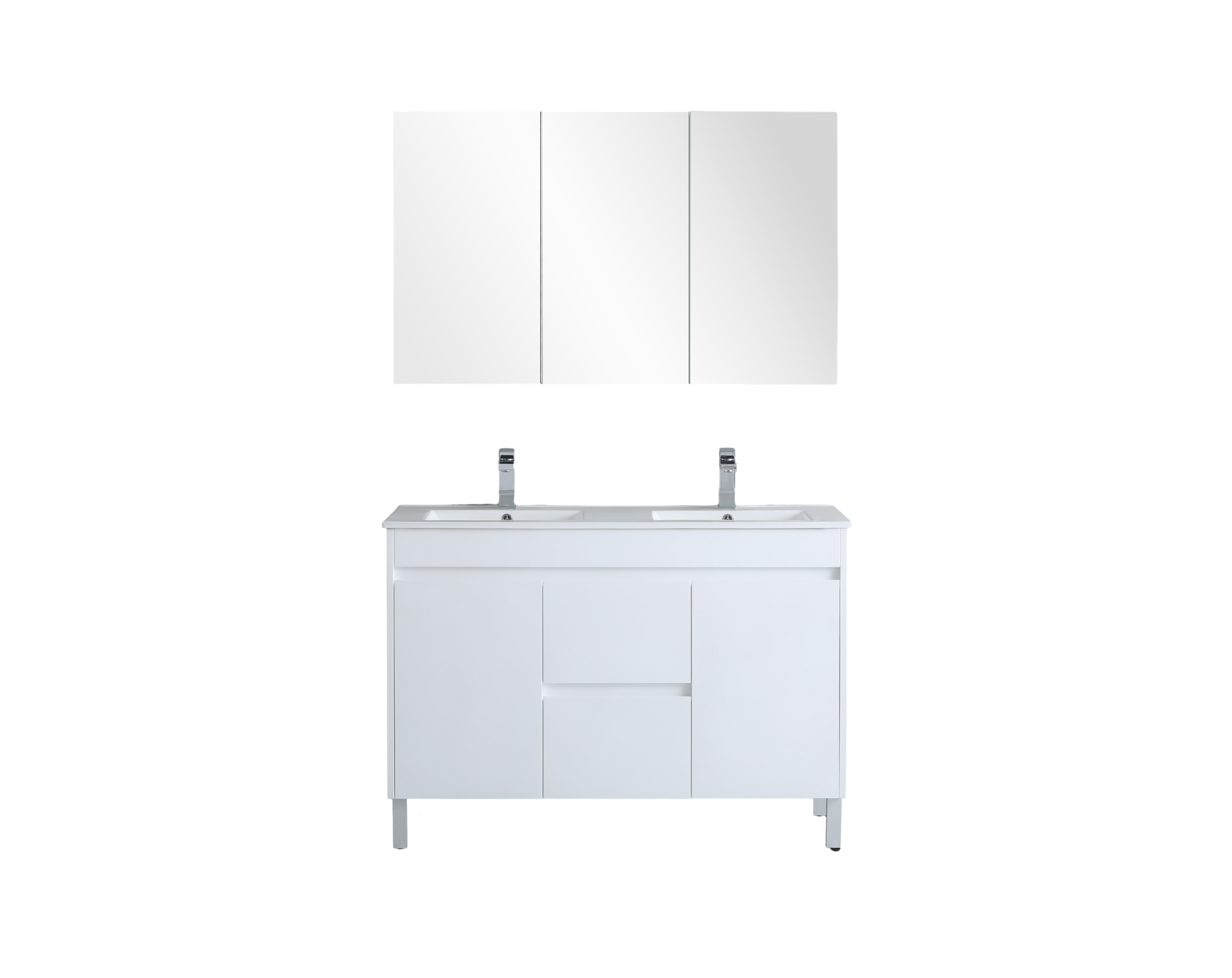 1200*460*880mm White Polyurethane PVC Standard Vanity Polar P124DLG