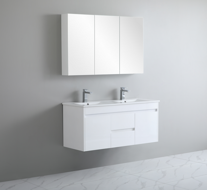 1200*460*550mm White Polyurethane PVC Standard Vanity Polar P124DWH