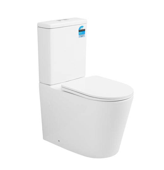 655*385*870mm Back to Wall Rimless Tornado Toilet Suite LUX033 Trap Included