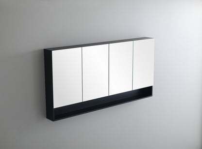Matte Black Fremantle Mirror Shaving Cabinet 600-1480mm FMBSV600/750/900/1200/1500