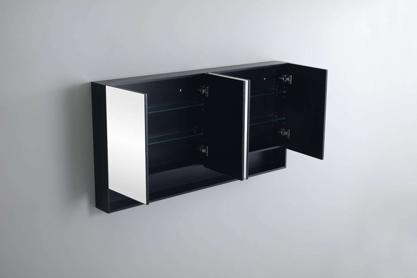 Matte Black Fremantle Mirror Shaving Cabinet 600-1480mm FMBSV600/750/900/1200/1500