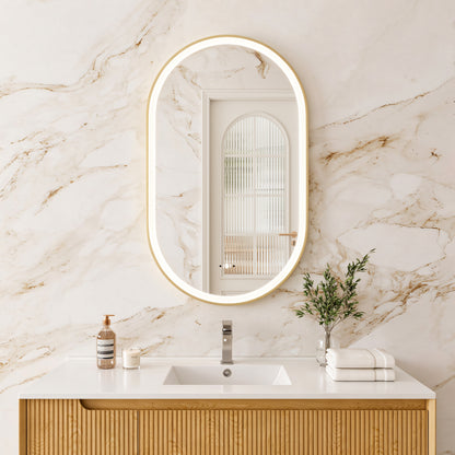 Olivia Iron Framed LED Bathroom Mirror 600×1000mm