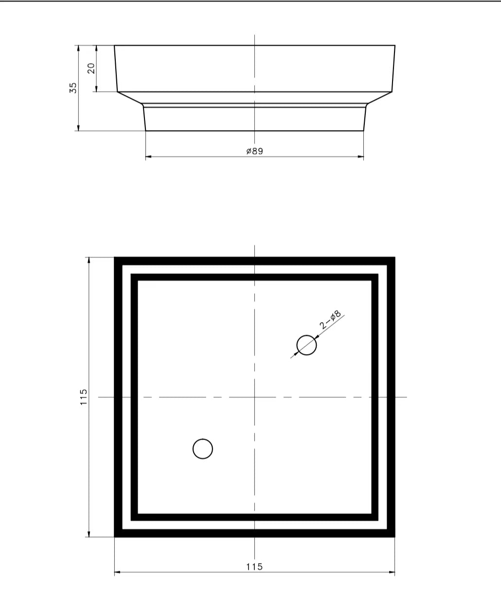Brushed Chrome Square Tile Insert Floor Drain 75mm/90mm